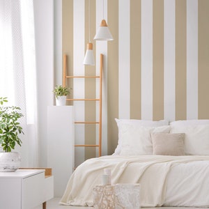 Carta da parati WIDE STRIPES beige o çadon - "Isabelle"