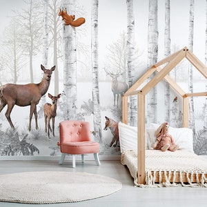 Papier peint sur-mesure FORÊT - Animaux en forêt