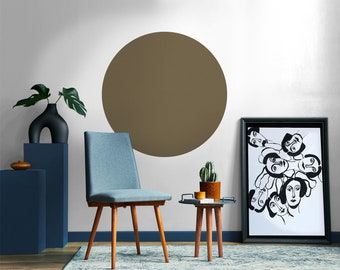 Circle Peel and Stick Wall Decal - Kaki