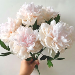 Peonie di carta crespa fatte a mano, fiori realistici per decorare casa, fiori colorati per vaso, regalo per lei, decorazione per le nozze