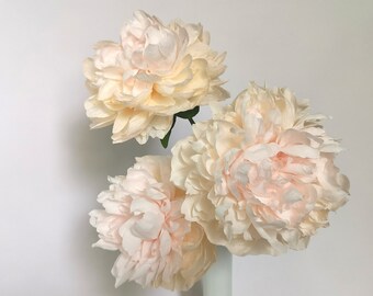 Handgefertigte Pfingstrosen aus Krepppapier, realistische Blumen für die Wohndekoration, bunte Blumen für Vase, Geschenk für Sie, Hochzeitsdekoration