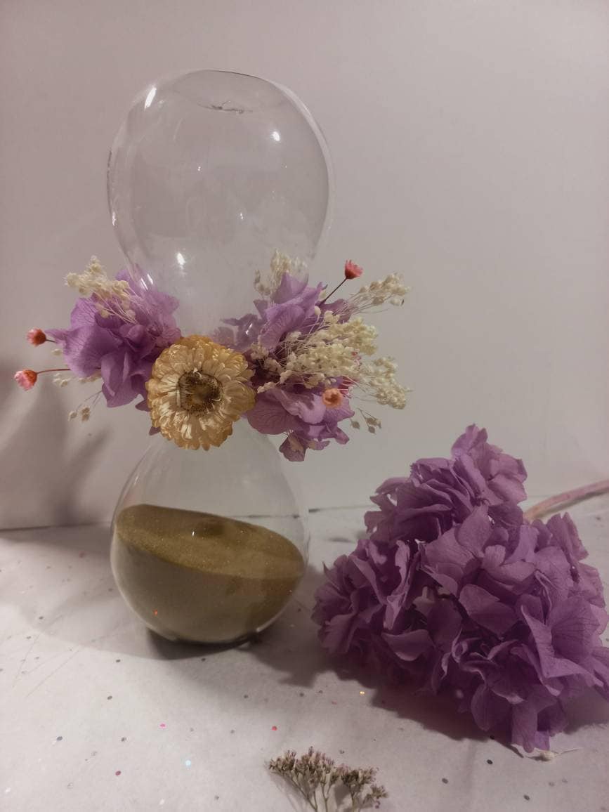 Sablier Decorer en Fleurs et Stabilisées