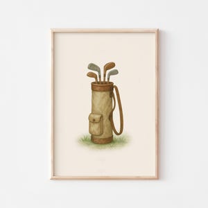 Plakat Vintage Golf Bag Uroczy Golf Decor Dziecięcy Pokój Golfowy Sztuka Cyfrowa