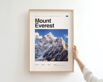 Mount Everest Print Wandkunst für Kletterliebhaber Geschenk
