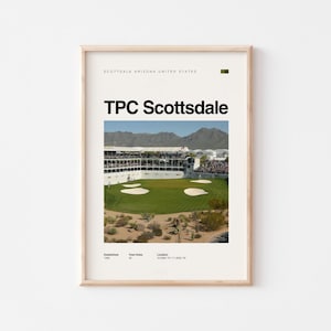 TPC Scottsdale Golf Club Kunstdruck: Minimalistische Wüstenlandschaft (Digitaler Download)