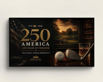 America 250 Golf Course TV Art, Golf & Whiskey Lounge Scene | Digital Download