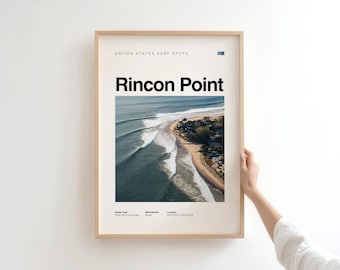 Rincon Point Surf Poster — California Vintage Coastal Print