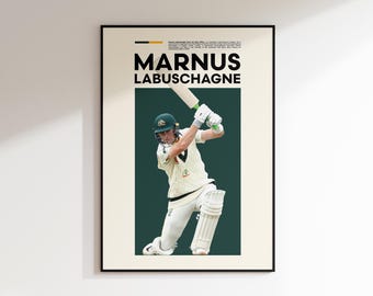 Marnus Labuschagne Poster — Minimalist Australia Cricket Wall Art