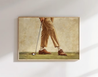 Vintage Golf Art Print | Retro Golfer Illustration | Digital Download