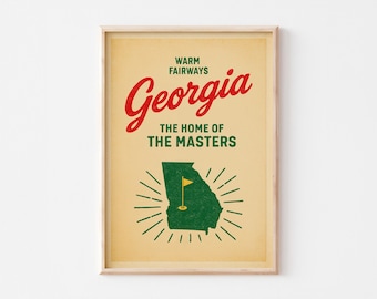 Plakat golfowy w stylu vintage | Grafika retro o golfie | Pobieranie cyfrowe