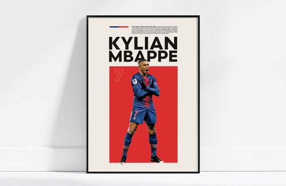 Kylian Mbappe Poster Gift for Football Lovers Kids Room Decor Art