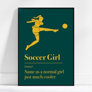 Póster de regalo con citas de chicas futbolistas, póster para amantes del fútbol femenino