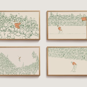 Minimalist Golf Wand Kunst Set |  Poster | Golf Menge Illustration | Golf Dekor zum selbst ausdrucken für Herren Zimmer oder Büro