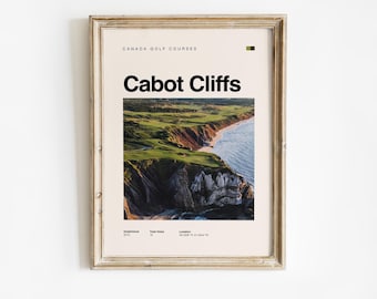 Cabot Cliffs Golf Poster — Minimalist Coastal Print