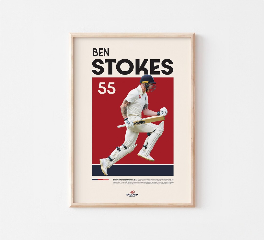 Ben Stokes Poster, Cricket Print, Digital Cricket Print - Etsy