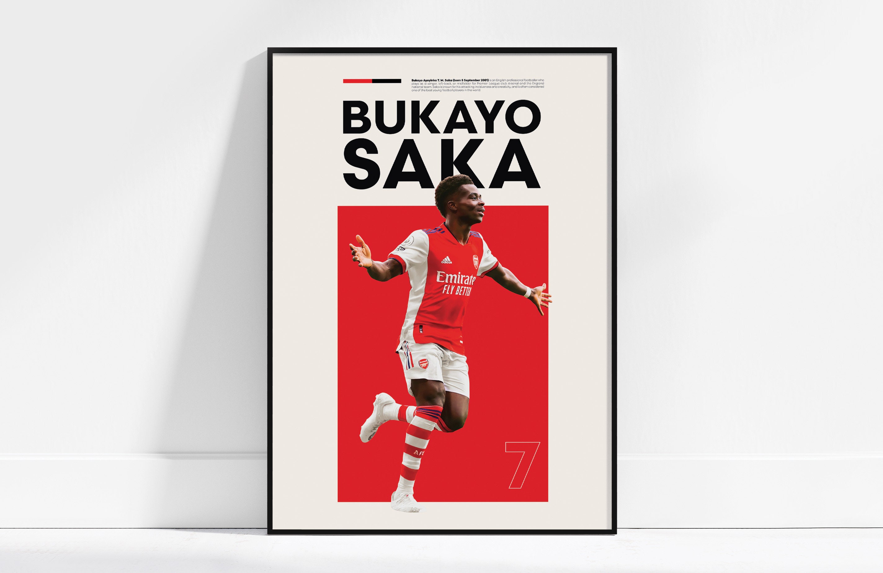 Bukayo Saka Poster Gift for Football Lovers Kids Room Decor Art Print