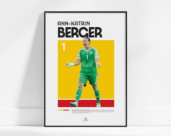 Ann-Katrin Berger Germany Women's Football Poster – Minimalist Digital Soccer Art – Wall Print for Fans