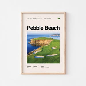 de voyage de golf de plage de galets | Art mural golf côtier | Téléchargement numérique