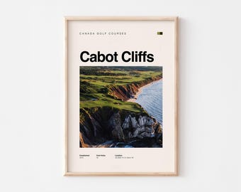 Cabot Cliffs Golf Course Poster - Minimal Style - Golf Lover Gift and Decor - Digital Download