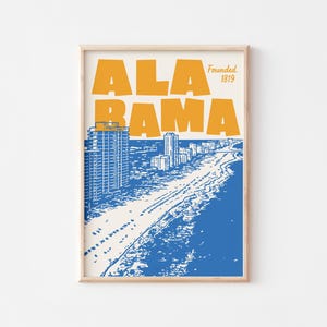 Alabama Poster Vintage State Art Print – Retro Alabama Wall Decor
