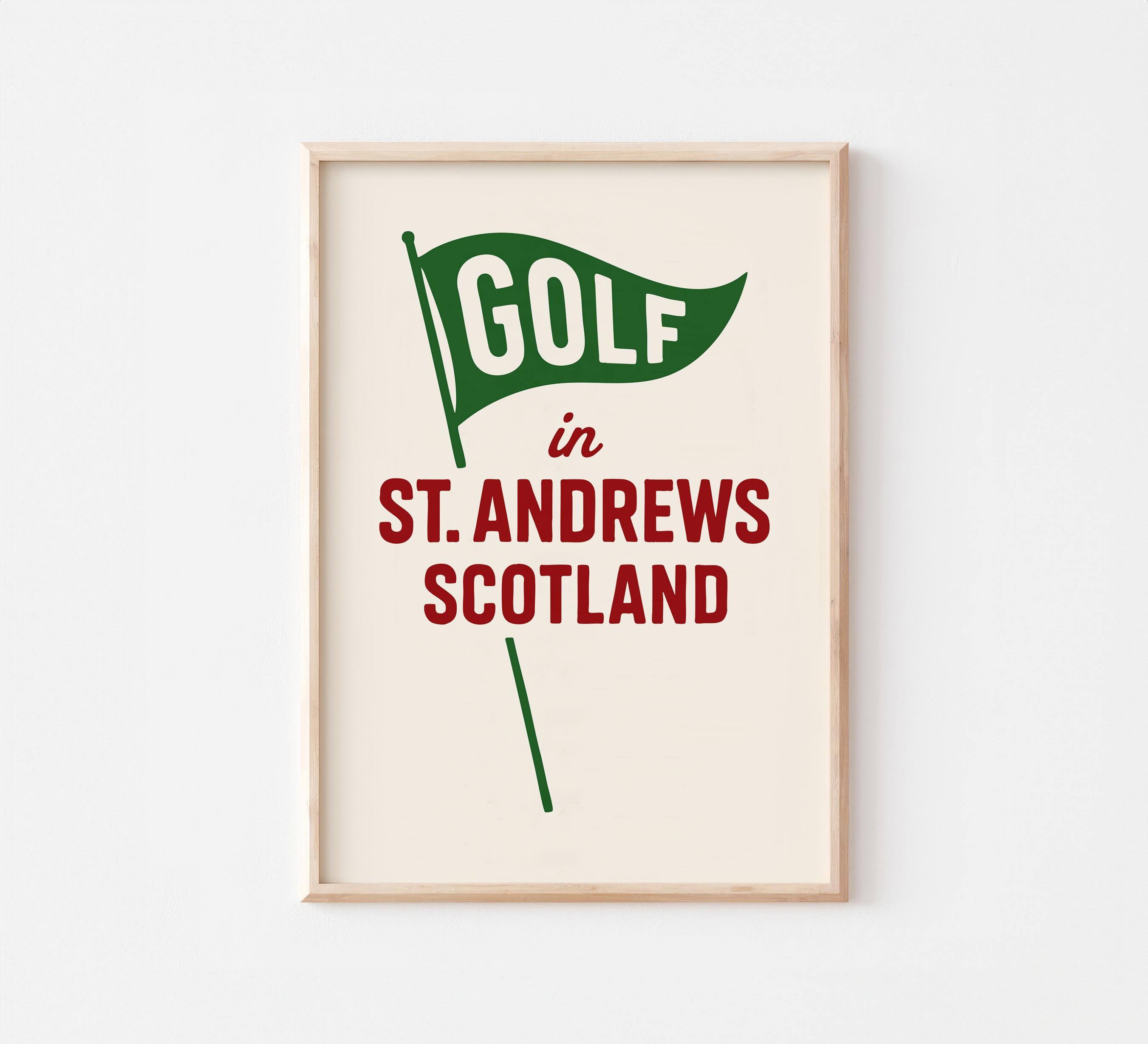 セントアンドリュース風ポスター - ヴィンテージスタイル - ゴルフ愛好