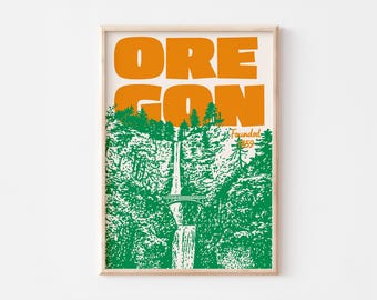 Oregon Vintage Poster Retro Wall Art