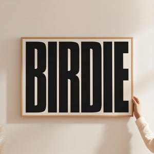 BIRDIE Minimalist Golf Poster – Modern Golf Wall Art Print