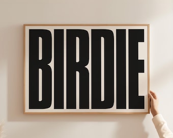 Póster de golf Birdie - Estilo minimalista - Regalo y decoración para amantes del golf - Descarga digital