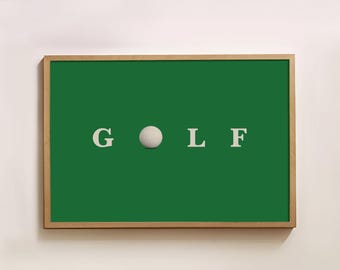 Póster minimalista de pelota de golf: Arte mural moderno para amantes del golf (Descarga digital)