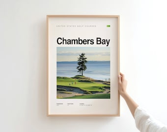 Chambers Bay Golf Poster — Links Golf Wall Art