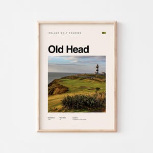 Pósteres de golf Old Head Póster de viaje minimalista