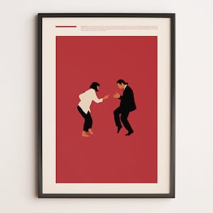 Póster de la película Pulp Fiction, póster de película minimalista, impresión de arte mural, arte mural imprimible, impresión de película, idea de regalo