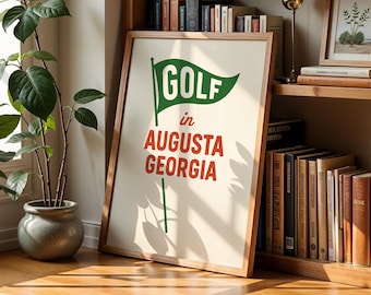 Vintage Golf Poster | Retro Augusta-Inspired Wall Art | Digital Download