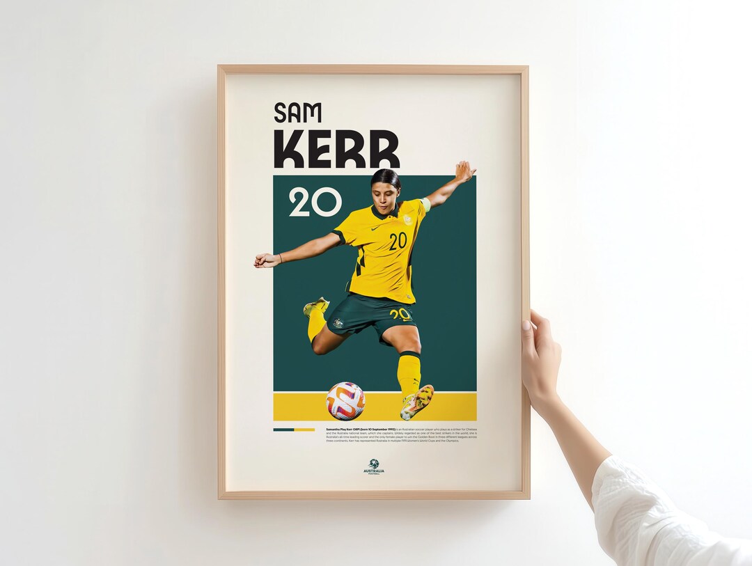 Sam Kerr Number Poster Sam Kerr Matildas Football Poster Minimalist Soccer Wall Art - Etsy