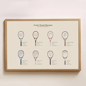 Iconic Tennis Racquets Poster: Tennis Lover&#39;s Wall Art (Digital Download)