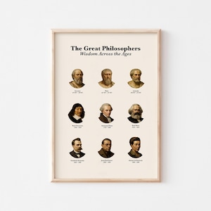 The Great Philosophers Poster Classical Thinkers Wall Art Wisdom Across the Ages Print Philosophical Portrait Gallery Digital Download