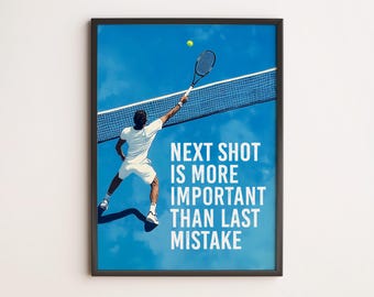 Tennis Poster Motivational Sports Wall Art - Tennis Lover Gift and Decor  - Digital Download