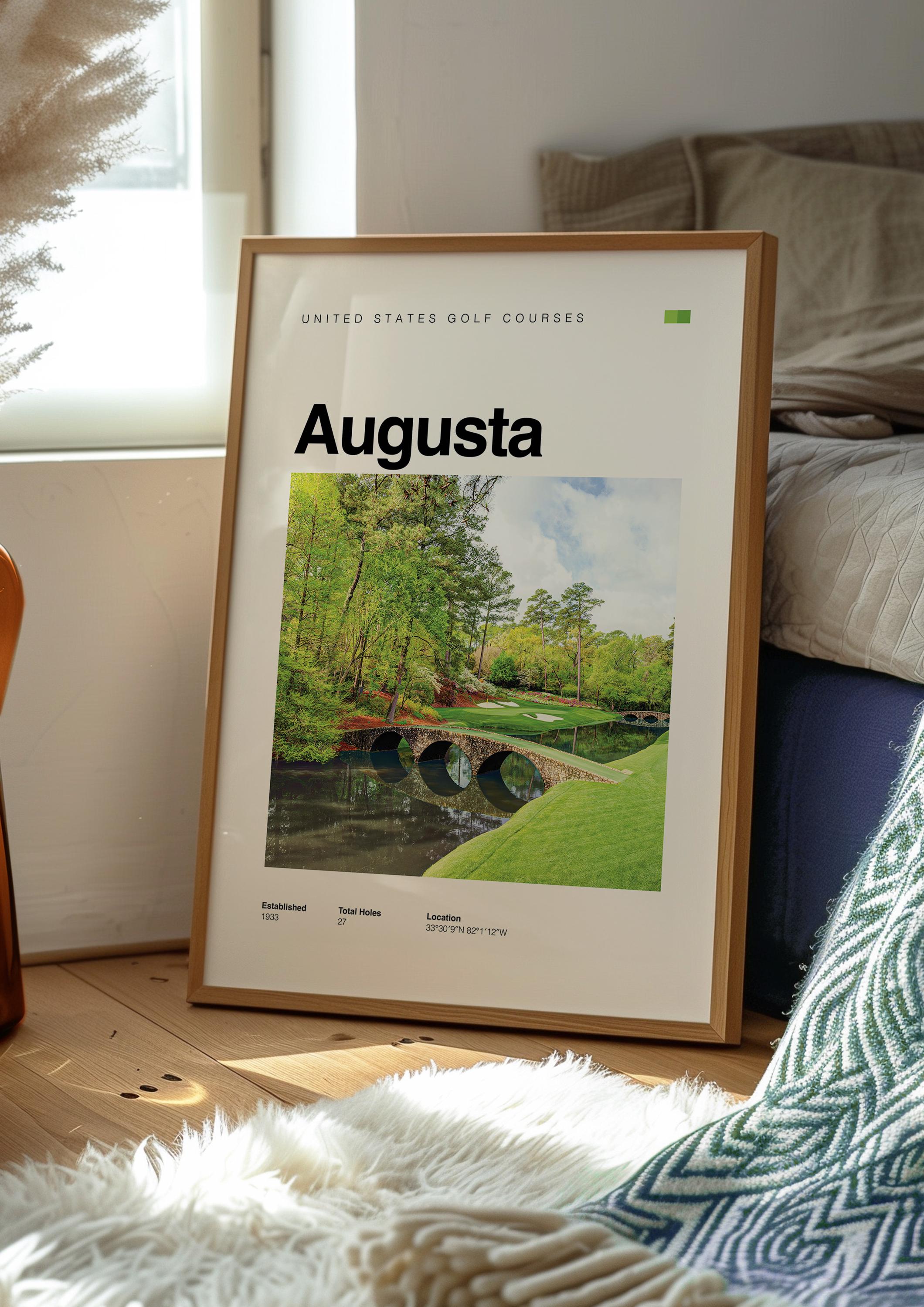 Augusta Golf Course Poster – Printable Gift for Golf Lovers - Minimal ...