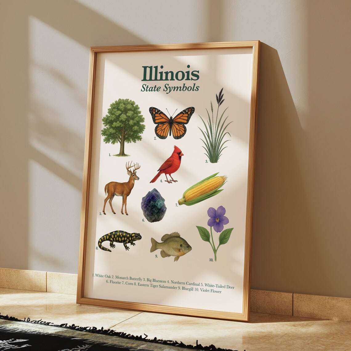 Illinois State Symbols Poster | Educational Printable | State Animal ...