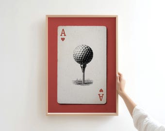 Vintage Golf Playing Card - - Golf Lover Gift and Decor - Digital Download