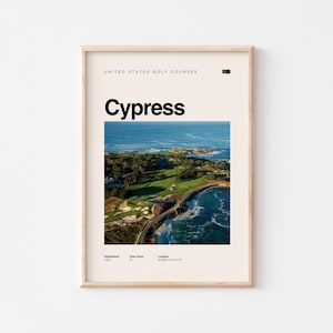 Cypress Point Club Golf Course Posters Golf Minimalist Travel Poster