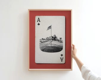 Vintage Golf Playing Card - Golf Lover Gift and Decor - Digital Download