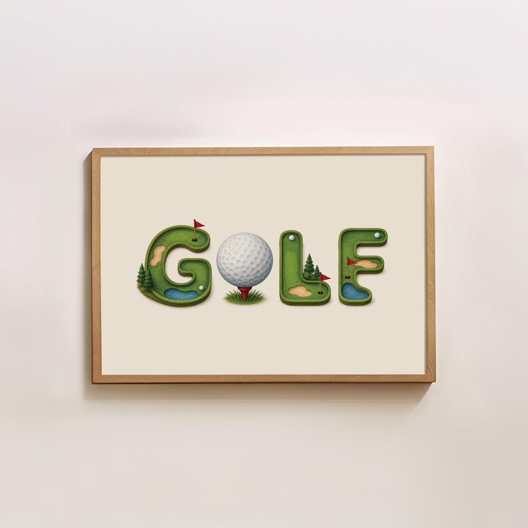 Golf Lettering Poster – Golf Nursery Decor, Digital Download - Etsy