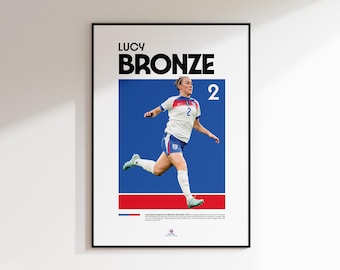 Póster de Lucy Bronze: Arte mural minimalista de fútbol (descarga digital)