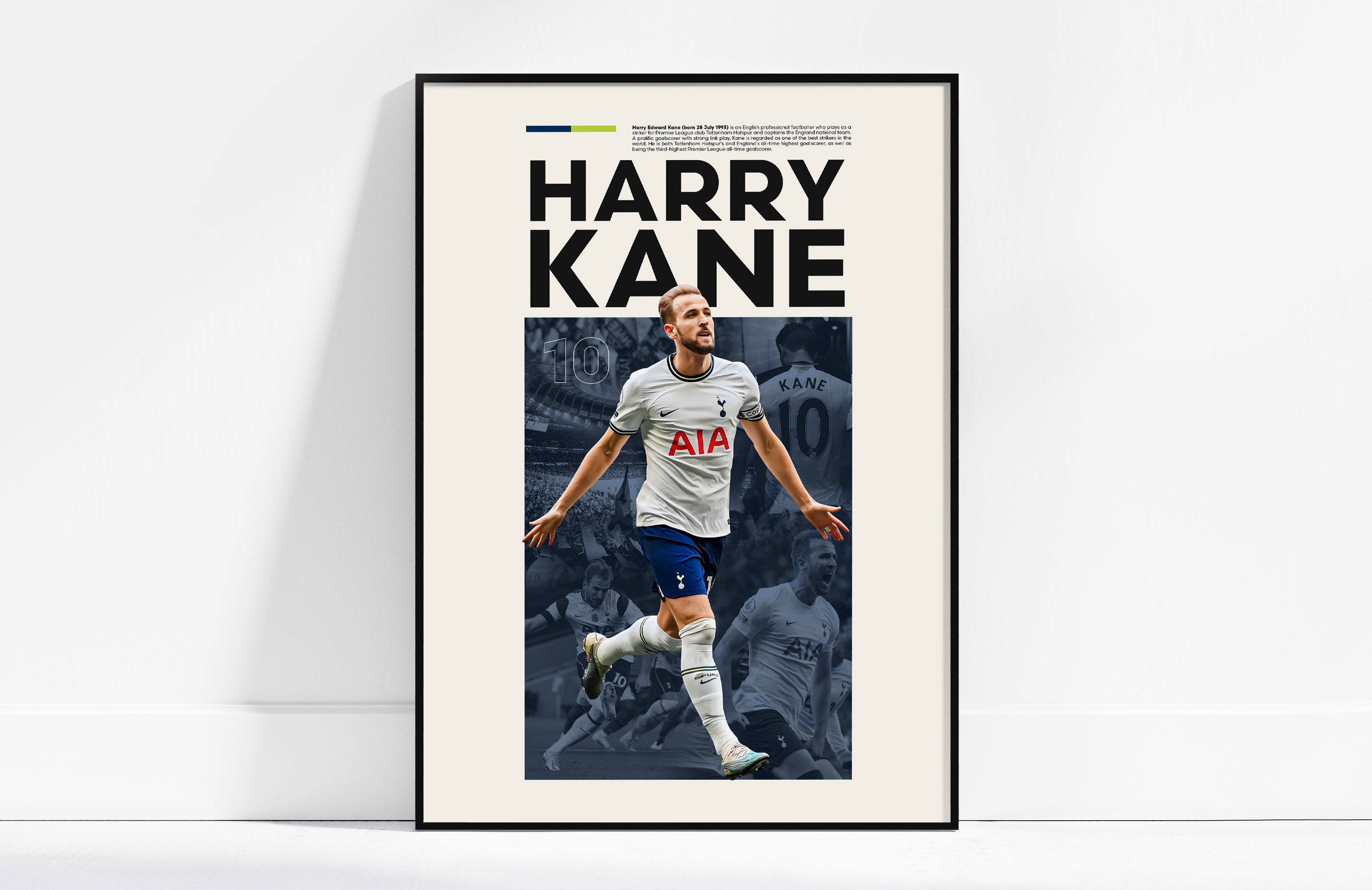 Framed Harry Kane England National Team Autographed 2022-23 White