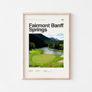 Fairmont Banff Springs Golf Platz Poster Canadian Mountain Golf Art Malerischer Golf Druck Waldlandschaft Golf Poster Digitaler Download