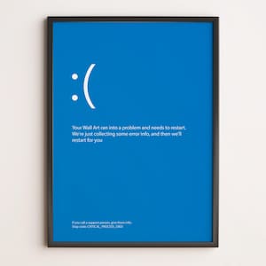 Blue Screen Wandkunst | Lustiges Tech Poster | Programmierer Digitaler Download