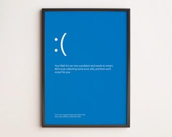 Pôster de Tela Azul — Arte de Parede Divertida para Programadores e Entusiastas de Tecnologia