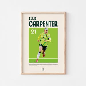 Ellie Carpenter Poster Matildas Soccer Wall Art for Girls Inspirational Female Athlete Print Digital Download for Kids Room