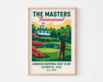 Vintage Golf Poster - Retro Illustration Style - Golf Lover Gift and Decor - Digital Download